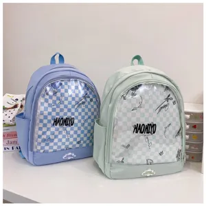 Zaino trasparente per bambole grande capacita borsa da scuola a doppia spalla dettaglio