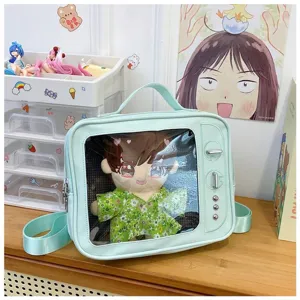 Retro TV Shape Transparent Ita Bag Large Capacity Doll Display Backpack For Women Crossbody Shoulder Bag Girl Fashion Accessories