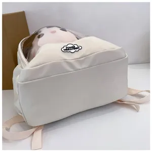 Zaino trasparente ita bag grande capacità per peluche bambole vista dettagliata.