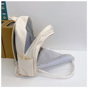 Grande capacità zaino casual in tela per studenti borsa da scuola elegante abbigliamento