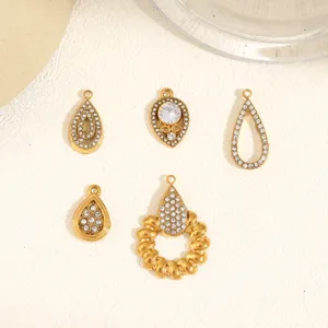 Colgante de Diamantes de Imitación de Gota de Agua Irregular para Mujer Acero Inoxidable 304 Joyería DIY Diseño de Lujo