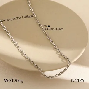 Stainless steel paperclip chain necklace minimalist clavicle chain fashion jewelry for women