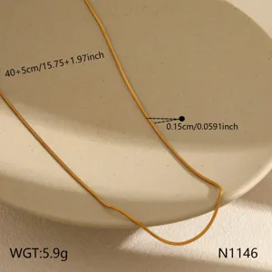 Minimalist 18k gold plated titanium steel snake chain necklace variant for daily commuting.