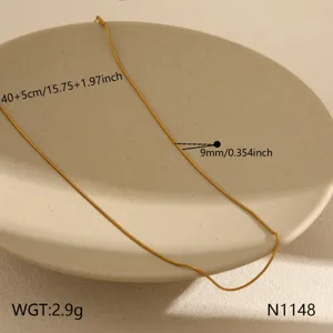 Elegant gold titanium steel snake chain necklace with minimalist design for women daily wear.