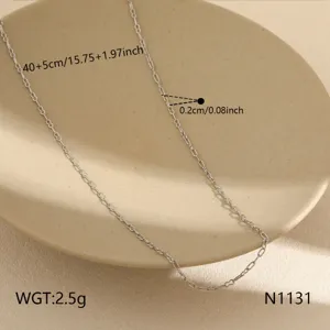 Minimalist stainless steel clover link necklace with adjustable length for women daily wear