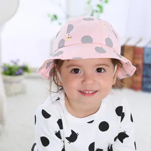 Leuke zomer kinder vissershoed met schattig appelpatroon, zachte katoenen zonnehoed.