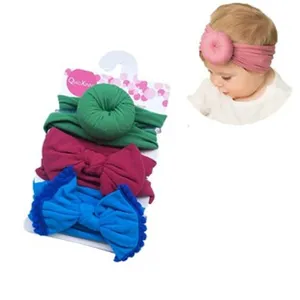 Ensemble bandeau bébé élastique nylon nœuds papillon accessoires cheveux mignons nouveau-né
