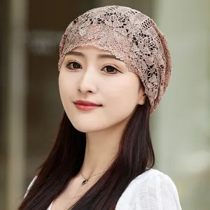 Bonnet Pull en Dentelle pour Femmes Ajouré Respirant Casquette Protection Solaire Décontracté Doux