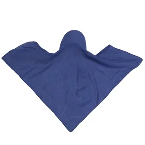 Details of blue sun protection cap with neck flap, ideal for summer outdoor activities and beach.