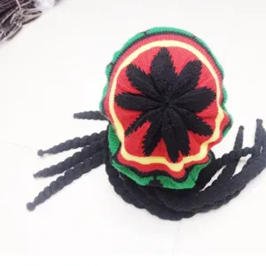 Jamaika Rasta Strickmütze mit Dreadlocks Reggae Stil Beanie Winter Warme Mode Mütze