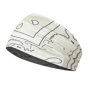 Elastic sports headband with classic paisley print, perfect for yoga, running, and daily wear.