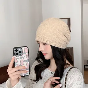 Femme dentelle bonnet chapeau hiver doux slouchy casquette élégant floral chapeaux décontractés.