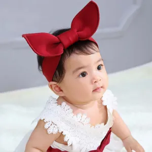 Cerchietto orecchie di coniglio rosso per bambina simpatico accessorio capelli 0-3a