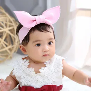 Carina fascia con orecchie di coniglio rosa per bambine, materiale morbido, bellissimo dettaglio.