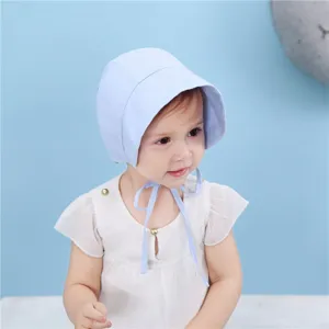 Baby Baumwolle Bindeband Haube Prinzessin Hof Hut Für Neugeborene Kleinkind Einfache Einfarbige Weiche Wickelmütze Alle Jahreszeiten