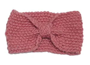 Women winter warm knitted headband fashion twist bow hair band rose pink casual hair accessory
