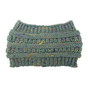 Berretto treccia coda di cavallo invernale caldo chignon spesso colorato lana fascia