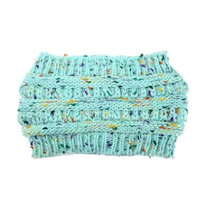 Fascia per capelli in maglia verde menta, fascia invernale calda per sport all'aperto donna.