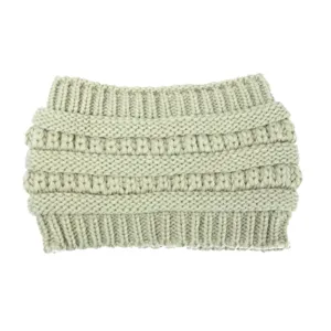 Berretto con coda di cavallo in maglia beige inverno caldo cappello a righe chignon donna