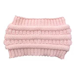 Fascia per capelli in maglia rosa fascia invernale calda morbido accessorio casual