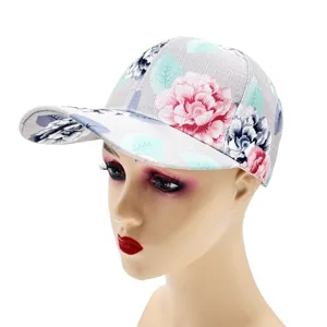 Floral print baseball cap for women, stylish sun protection hat for summer casual wear.