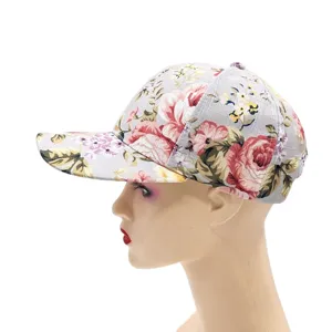 Floral Print Baseball Cap Women Summer Ethnic Style Sun Visor Cap Hat Detail View