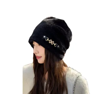 Damen Winter Pluesch warme Beanie Mütze stilvolle dicke Kunstfell Kappe kaltes Wetter