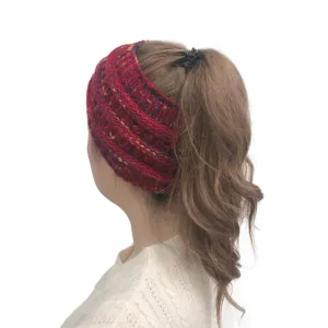 Gebreide hoofdband voor vrouwen winter warm gevoerd dik haar accessoire rood haarband