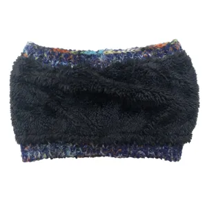 Comfortabele gebreide fleece hoofdband voor dames, thermische kleurrijke haarband in de winter.