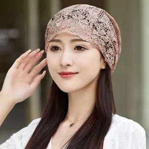 Ete femmes dentelle bonnet chapeau respirant creux decontracte protection solaire