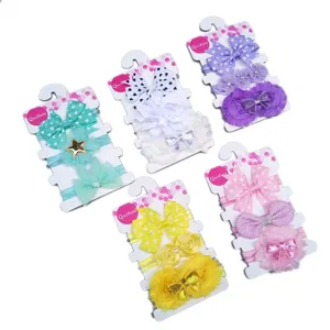 Bandeau nœud bébé ensemble de 3 pièces accessoires cheveux nourrisson belle photo