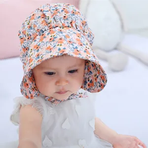 Floral baby sun hat infant princess bonnet toddler outdoor sun protection sunhat cute