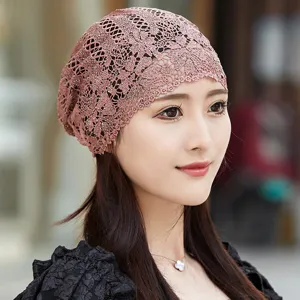 Chapeau de chimio en dentelle d'été pour femme respirant protection solaire anti cheveux