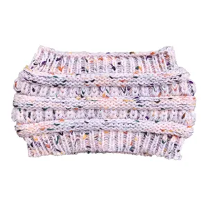 Fascia in maglia invernale da donna, scaldaorecchie elastico con filato maculato elegante.