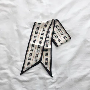 Écharpe twilly étroite imprimée chic style coréen pour décoration de sac à main