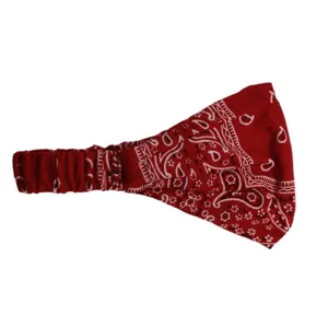 Fascia per capelli con stampa paisley rossa elastica accessorio elegante e traspirante donna