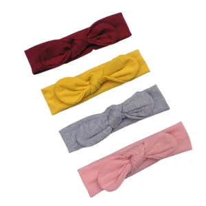 Fascia per capelli per neonati in maglia con nodo, accessorio morbido per bambini.