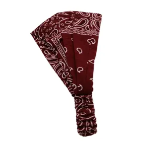 Donna foulard stampato paisley turbante vintage fascia elastica accessorio moda traspirante