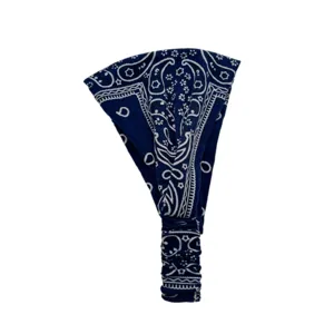 Fascia per capelli con stampa cachemire blu elastico traspirante dettaglio moda