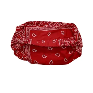 Fascia per capelli rossa con stampa cachemire da donna elastica accessorio vintage elegante
