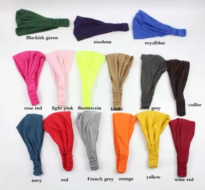 Solid color elastic pleated headband multi-color optional soft stretch hair wrap for daily wear