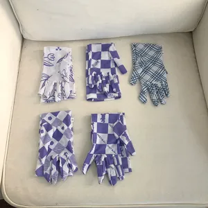 Gants de protection solaire sans doigts violet style ins manches d'été pour femmes voyage!
