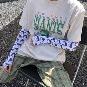 Lässiges Kurzarm-T-Shirt mit Print und Ärmeln stilvolles Streetwear-Outfit für Alltag