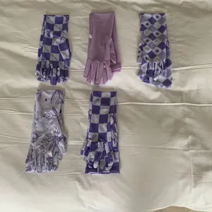 Manchettes de Protection Solaire pour Femmes Été Respirant Imprimé Floral Carreaux Gants Longs Sans Doigts Protection UV