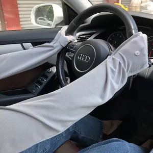 Sommer Eis Seide Sonnenschutz Ärmel Vollhand Abdeckung UV Schutz Auto Fahren grau