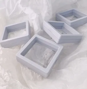 PE-Folie schwebende Schmuckvitrine quadratisch transparente Aufbewahrungsbox Set