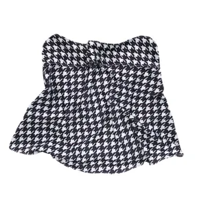Zwart-witte houndstooth zonbescherming gezichtsmasker vrouwen zomer dunne oren hangend