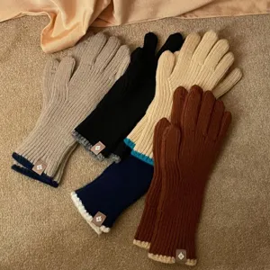 Cozy knit touch screen gloves in multiple solid colors, perfect for couples in winter.