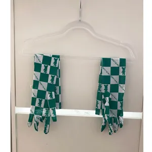 Summer mesh sun protection gloves green checkerboard cute bear pattern trendy arm sleeves