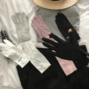 Summer UV protection driving gloves with touch screen and anti-slip design for outdoor sports.